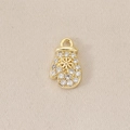 Detail of 18K gold plated glove pendant with white zircon pavé and snowflake motif - Gold