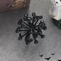 Anillo gótico negro estilo fuego artificial con cristales para moda de Halloween - Estilo de Estrella Radial (5477 Negro Electroforético)