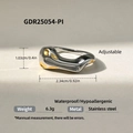 Anillo ajustable de acero inoxidable oro 18K y plata con diseño grueso irregular - Estilo Artístico Aerodinámico (GDR25054-PI)