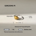 Anillo ajustable de acero inoxidable plateado con sol dorado de estilo minimalista - Estilo Con Patrón De Sol (GDR250465-PI)