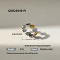 Anillo ajustable de acero inoxidable con diseño de eslabones ovales en oro y plata - Estilo De Discos Ovalados Unidos (GDR25049-PI)