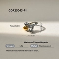 Anello regolabile bicolore minimalista in acciaio inossidabile con design organico oro e argento - Stile Lava Fluente Irregolare