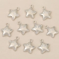 Star-shaped pendants with zircons in 18k gold plating for DIY jewelry making - Silver Star Style (Style 3)