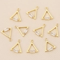 10er-Set vergoldete geometrische Dreiecksanhänger mit Zirkonia für DIY-Schmuck - Goldenes Dreieck