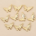 Pendentifs papillon plaqués or 18k avec zircon pour création de bijoux DIY lot de 10 - Or Style 5