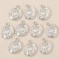 Macro view of silver flower pendants with cubic zirconia inlay and irregular art edges - Silver Pave Flower Style / Silver Style 1