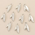 Polished silver leaf pendant charms for DIY jewelry making in 10-piece bulk set - Silver Leaf Shape