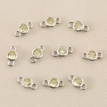 Detail of 10 round 18k gold plated zircon connectors for DIY jewelry making - Silver Yellow
