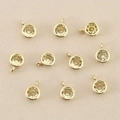 Set di 10 ciondoli placcati in oro con zirconi gialli per creazione di gioielli fai-da-te - Oro Giallo