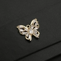Pendentif papillon raffiné en cuivre doré serti de zircons cubiques étincelants - Pendentif Forme Papillon (PJ0021) / Or