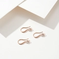Detail of 18k rose gold plated earring hooks with sparkling zircon for DIY jewelry making - Earring Hooks / Rose Gold