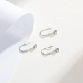 Elegantes pendientes de gancho en U bañados en plata 18k con cristales para joyería DIY - Plateado