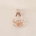 Detail eines roségoldenen, birnenförmigen Anhänger-Sets mit Mikro-Pave-Öse für DIY-Perlen - Anhänger Ohne Perle/Kette / Roségold (PJ0091)