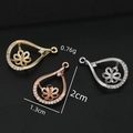 Ajustes de colgante geométricos en forma de gota, oro de 18 quilates, rosa y plata - Estilo Gota de Agua (PJ0082) / Rosa oro
