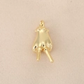 Detailed view of polished 18K gold humanoid pendant accessory with closed jump ring charm - Anthropomorphic Style (PJ0128) / 18K Gold