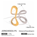 Two-tone irregular interlocking ring in gold and silver finish made of stainless steel - Irregular Interlocking Style (JDRW2405031-PS)