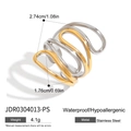 Two-tone spiral stainless steel ring with 2.74cm height and gold-silver finish - Spiral Coil Bicolor Style (JDR0304013-PS)