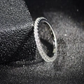 Luxurious square stackable wedding ring set with sparkling pave-set zircons on silver bands - Size 5 / White