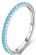 Minimalist silver ring with channel-set turquoise gemstones in a slim band design - Sky Blue