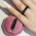 Luxury silver eternity band with cushion-cut black cubic zirconia stones for women - US 5 / Black