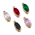 Pendentifs cristal marquise en cinq couleurs avec sertissage en acier doré - Longue Goutte d'Eau / Rouge