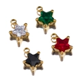 Pendentifs étoile en acier inoxydable avec cristaux en quatre couleurs variées - Pentagramme / Rouge