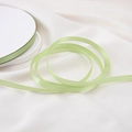 Roll of 6mm light green grosgrain ribbon for DIY crafts and gift bouquet wrapping decoration - Fresh Green