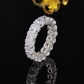Sparkling silver eternity ring with full 3A zircon pavé setting and mirror reflection - Size 5 / Mixed Cut Full Eternity White Style (r5948)