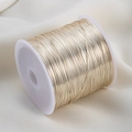 Champagne gold copper wire for DIY jewelry making on white plastic spool - 0.3mm (100m/Roll) / Silver