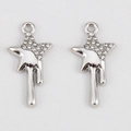 Close-up of sparkling rhinestone star charms with a melting liquid metal effect for DIY - Stars - 13.5 X 27 (5 Stars/pack)