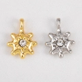 Star-shaped hexagram alloy charms in gold and silver finish with sparkling center stone - Clear Zirconia Style (Gold) / White (Gold)