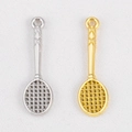 DIY jewelry charm set with gold and silver alloy tennis racket pendants for bracelets - Tennis Racket / Silver