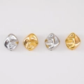 Irregular silver and gold CCB spacer beads with metallic texture for DIY jewelry making - Style 06-16x18mm / Gold