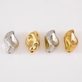 Irregular CCB spacer beads in polished gold and silver finishes for DIY jewelry making - Style 07-12x18.5mm
