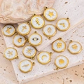 Detailed view of 18k gold plated heart pendants with white enamel for DIY jewelry making - Starfish Style (Starfish) / White