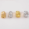 Irregular CCB metal spacer beads in gold and silver finish with high-polish mirror surface - Style 08-10x14.5mm