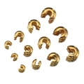 Polished 4mm gold crimp covers crescent buckles for DIY jewelry making and bracelet repairs - 3mm (20 Pieces/Pack) / Gold
