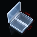 Transparent 2-grid plastic organizer box with hinged lid, 6.5x7.3cm storage container - New Compact Dual Compartment Style