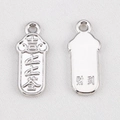Silver alloy lucky fortune pendant with Chinese characters and polished finish for DIY jewelry - Fortune Stick - Silver Color