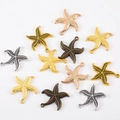Starfish shaped alloy pendants for jewelry making in multiple vintage metallic finishes - Gold / Starfish-22x25.5
