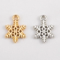 Ciondoli a fiocco di neve in oro e argento per creazione gioielli fai-da-te - Fiocco di Neve - Colore Acciaio (13x19)