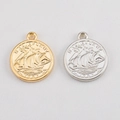 Pendenti vintage a moneta da mezzo penny in oro e argento con rilievo veliero 1967 - Moneta - Colore Acciaio (20x23.5)