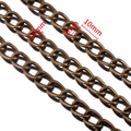 1.6mm antique gold aluminum O-link chain for DIY bracelets with 10mm length links - 1.6*7*10mm / Antique Bronze / 0.5 Meters/Pack
