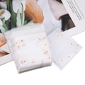 Bolsa adhesiva traslúcida esmerilada con estampado floral naranja y texto artístico - 7*7+3 / Paquete de 100 / Combo Margarita