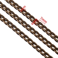 Bronze aluminum O-chain DIY jewelry link chain with 1mm width and 4mm length details - 1.2*4.3*7.3mm / Antique Bronze / 0.5 Meters/Pack