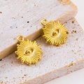 Gouden zonnestralen hangers met boze oog symbool voor DIY sieraden maken en kettingen - Boze Oog - Goud