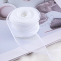 Witte organza lintrol voor bloemstukken en cadeauverpakking decoratie - Wit