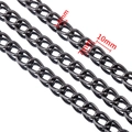 Dunkelgraue 1,6mm Aluminium O-Kettenglieder mit poliertem Finish für DIY-Schmuckherstellung - 1.6*7*10mm / Gunmetal / 0,5 Meter/Packung