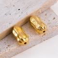 Gepolijste gouden pinda-bedels met netstructuur voor het maken van DIY-sieraden - Pinda - Goudkleurig