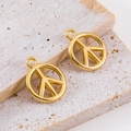 Gepolijste gouden vredesteken bedeltjes voor het maken van DIY sieraden en armbanden - Vredesteken - Goudkleurig